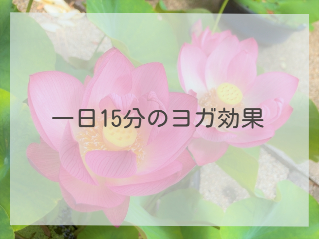 一日15分のヨガ効果