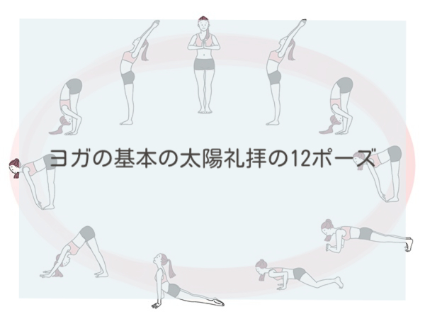 ヨガの基本の太陽礼拝の12ポーズ